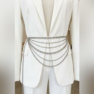 Multi Layered Metal Plus Size Chain Belt